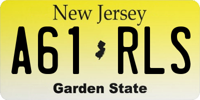 NJ license plate A61RLS