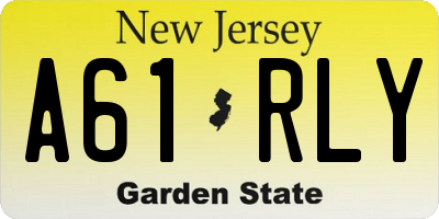 NJ license plate A61RLY
