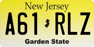 NJ license plate A61RLZ