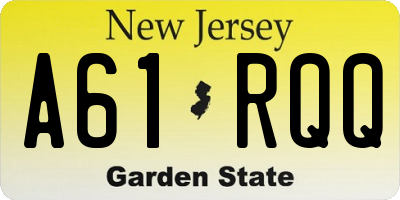 NJ license plate A61RQQ