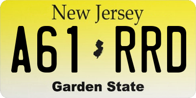 NJ license plate A61RRD