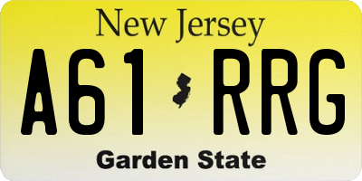 NJ license plate A61RRG
