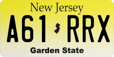 NJ license plate A61RRX