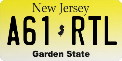 NJ license plate A61RTL