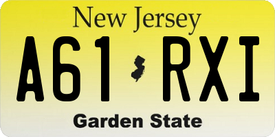 NJ license plate A61RXI