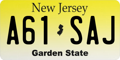 NJ license plate A61SAJ
