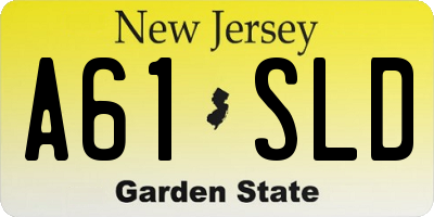 NJ license plate A61SLD
