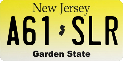 NJ license plate A61SLR