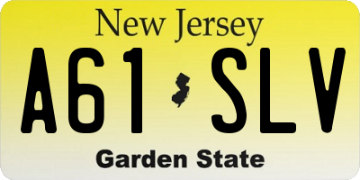 NJ license plate A61SLV