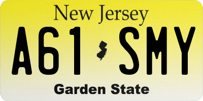 NJ license plate A61SMY