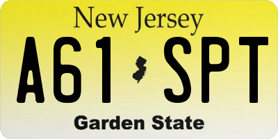 NJ license plate A61SPT