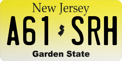 NJ license plate A61SRH