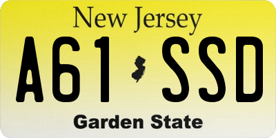 NJ license plate A61SSD