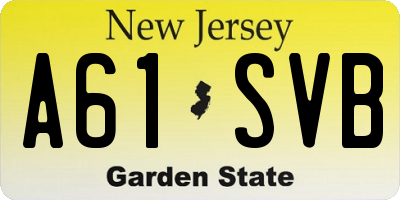 NJ license plate A61SVB