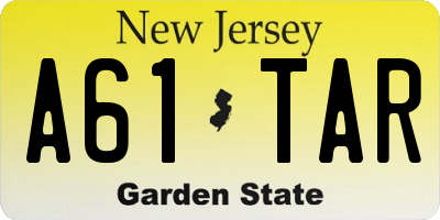 NJ license plate A61TAR