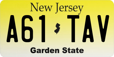 NJ license plate A61TAV