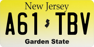 NJ license plate A61TBV