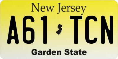 NJ license plate A61TCN