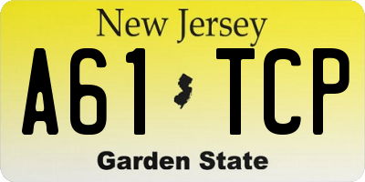 NJ license plate A61TCP