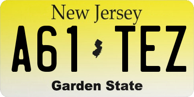 NJ license plate A61TEZ