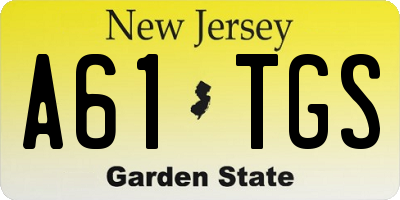 NJ license plate A61TGS