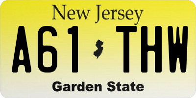 NJ license plate A61THW