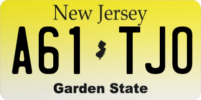 NJ license plate A61TJO