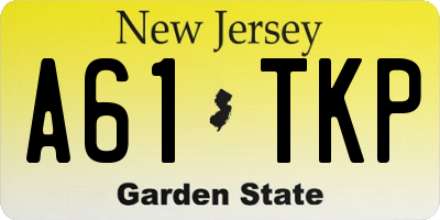 NJ license plate A61TKP