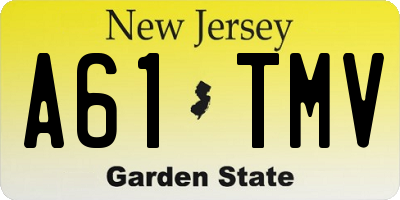 NJ license plate A61TMV