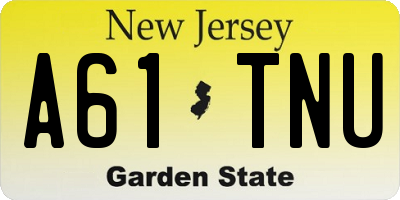 NJ license plate A61TNU