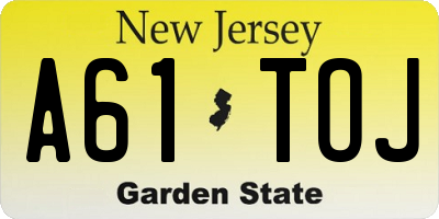 NJ license plate A61TOJ