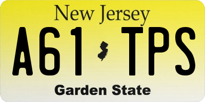 NJ license plate A61TPS