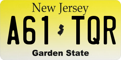 NJ license plate A61TQR
