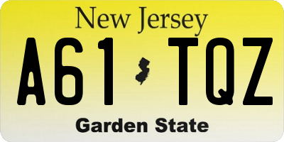 NJ license plate A61TQZ