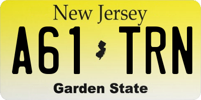 NJ license plate A61TRN