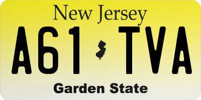 NJ license plate A61TVA