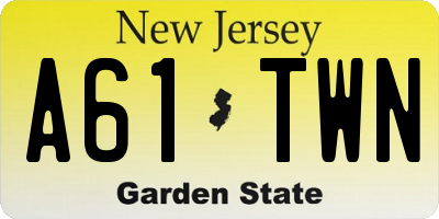NJ license plate A61TWN