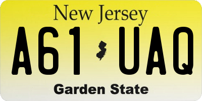 NJ license plate A61UAQ