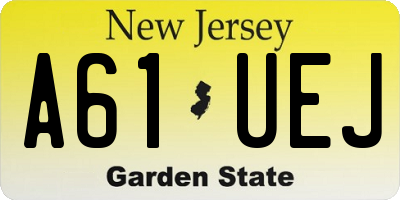 NJ license plate A61UEJ