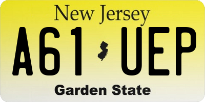 NJ license plate A61UEP