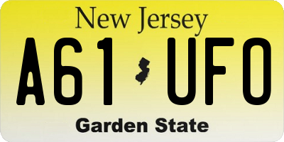 NJ license plate A61UFO