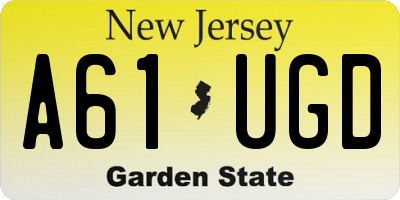 NJ license plate A61UGD