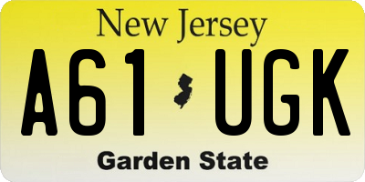 NJ license plate A61UGK