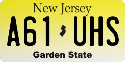 NJ license plate A61UHS