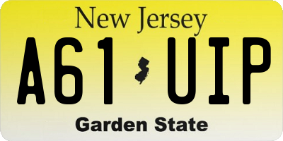 NJ license plate A61UIP