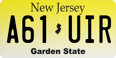 NJ license plate A61UIR