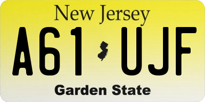 NJ license plate A61UJF