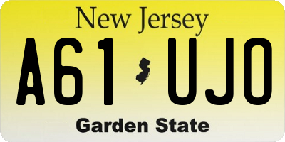 NJ license plate A61UJO
