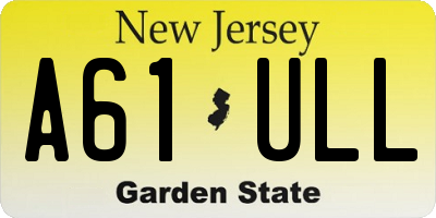 NJ license plate A61ULL