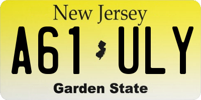 NJ license plate A61ULY
